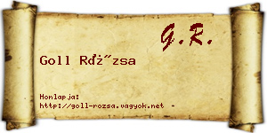 Goll Rózsa névjegykártya