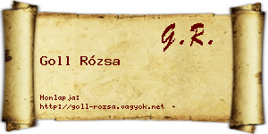 Goll Rózsa névjegykártya